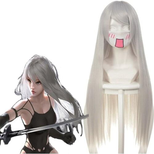 Game NieR:Automata Cosplay Wig YoRHa A-gata 2-Gou Cosplay Wigs Heat Resistant Synthetic Halloween Party Women Number Two Wigs