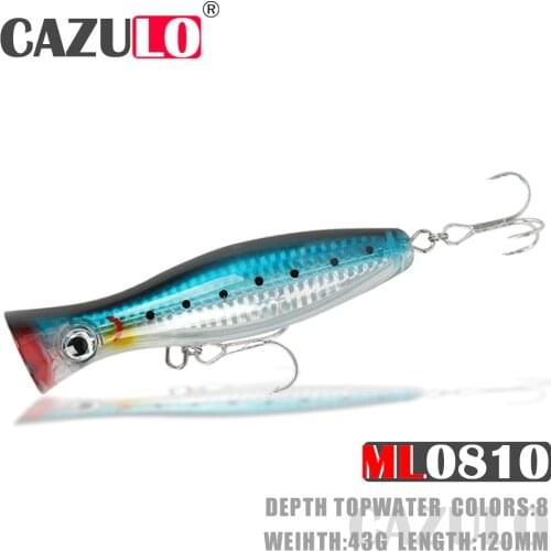 Floating Popper Fishing Lure Accesorios Iscas Artificiais Weights 43g 12cm Bait Tackle Wobblers De Pesca For Seabass Fish Leurre