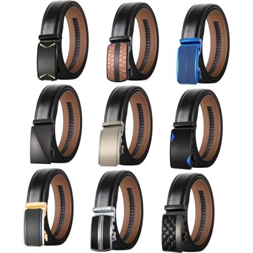 Plyesxale Fashion Men High Quality Genuine Leather Belt Luxury Designer Belts Men Automatic Buckle Strap Male Black Cintos B623