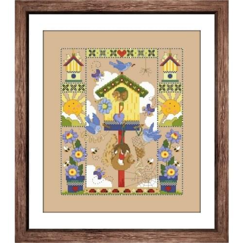 Animals in the sun cross stitch package 18ct 14ct 11ct flaxen linen cotton thread embroidery DIY handmade needlework