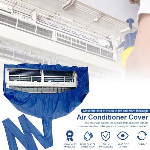 Professional Air Conditioner Cleaning Cover With Drain Outlet Waterproof Dust Clean Protector Bag Cover Household Tools