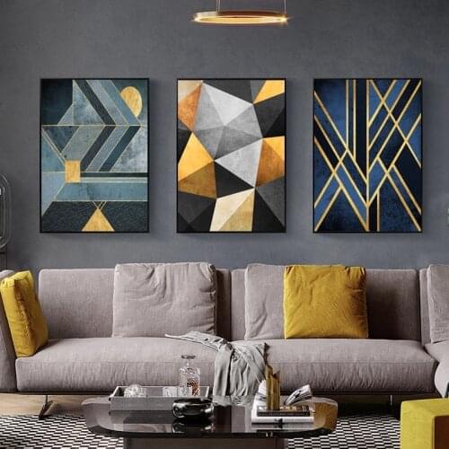 Luxury Geometric Pattern Canvas Wall Art Print Nordic Poster Abstract Painting Decorative Picture Modern Living Room Decoration