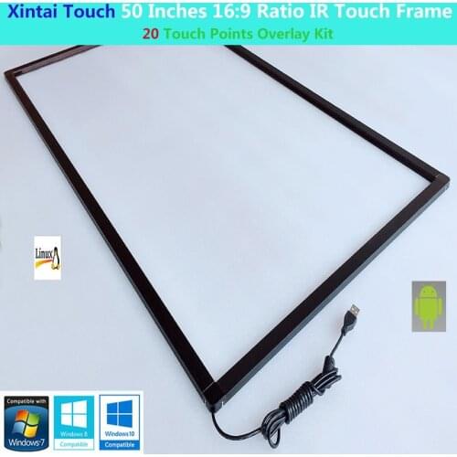 Xintai Touch 50 Inches 20 Touch Points 16:9 Ratio IR Touch Frame Panel Plug&Play (NO Glass)