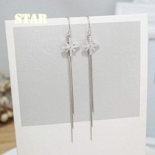 Glamour Earbob Fashion tide temperament geometric earrings female long eardrop gem earrings jewelry accessories