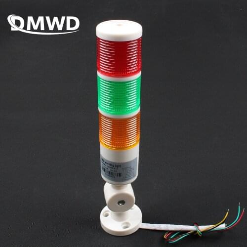 3 colors Industrial Signal Tower Safety Stack Alarm Light lamp LED Red Green Yellow Lamp LED plastic indoor 3 layer with base