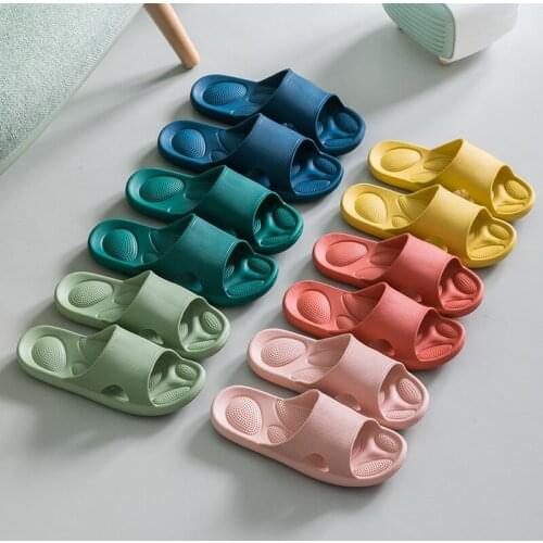 Slipper female thick soft bottom home slippers male couple bathroom slippers designer shoes men shoes man home slipers women