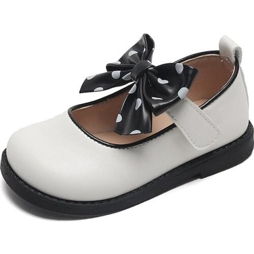 Childrens Leather Shoes Girl Bow-knot Princess Shoes Soft Sole Baby Single Shoes Dress Peas Shoes Trend Fashion Toddler Shoes