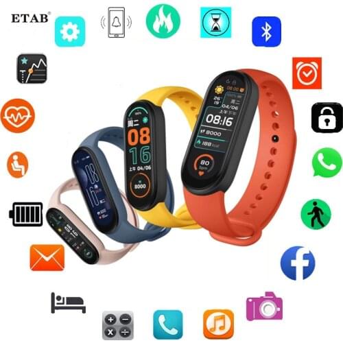 Waterproof M6 Sport Smart Bracelet Band6 Smartwatch Heart Rate Fitness Tracker Clock For Xiaomi IOS Android Phone Christmas Gift
