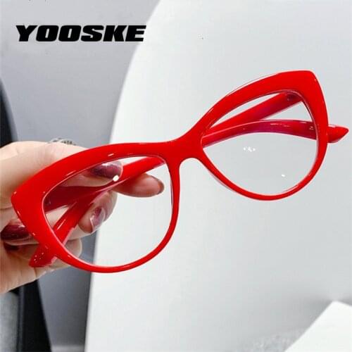 YOOSKE Vintage Eyeglasses Frames for Women 2021 Sexy Cat Eye Glasses Frame Black Transparent Eyeglasses Clear Optical Spectacles
