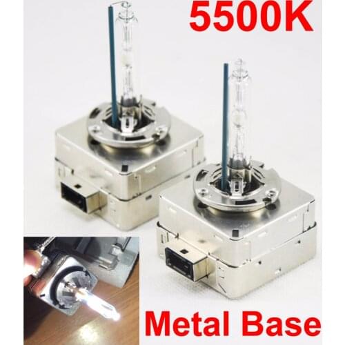 1 Pair(2PCS) 12V 35W D3 D3S D3C Aluminum Metal Base Lampholder Car HID Xenon Headlight OEM Replacement Genuine Bulbs 5500K White