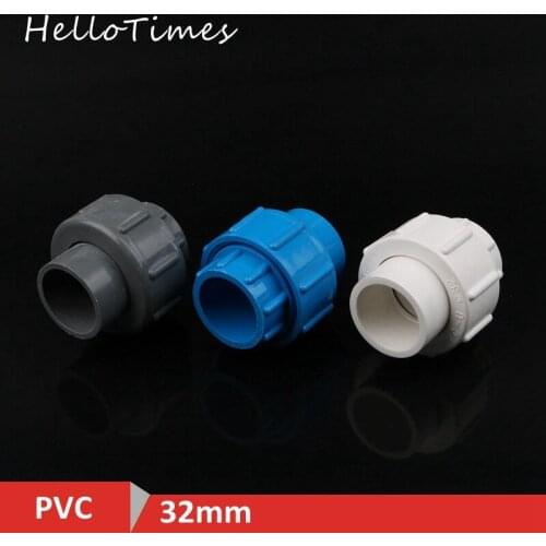 1pc 32mm PVC Union Connector 1" Water Pipe Connector Plumbing Accessories Detachable Repair Joint Garden Irrigation
