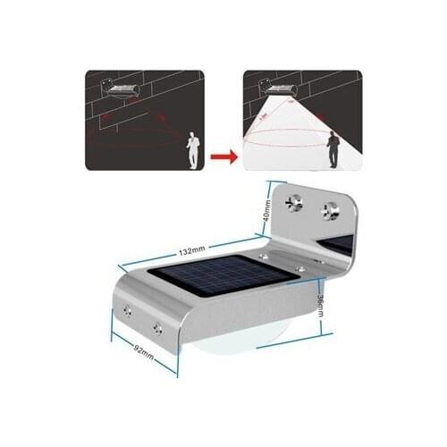 10pcs Solar Powered Lamp Energy saving Outdoor 16 LED Wall Garden Yard Street Ray and Human body activated lightLight