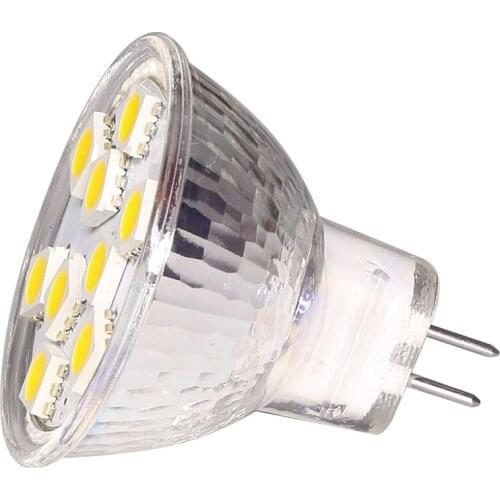 10pcs/lot MR11 9LED Bulb Light SMD 5050 AC/DC10-30V 12V/24V White Warm White Spot Light Super Bright