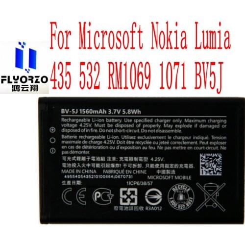 100% New High Quality 1560mAh BV-5J Battery For Nokia Microsoft Lumia 435 532 RM1069 1071 BV5J Mobile Phone