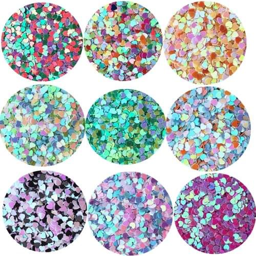 20g/Pack Colorful Heart Glitter Sequins Nail Art Decoration Loose Sequins For Epoxy Resin Mold Filler DIY Jewelry Making Crafts