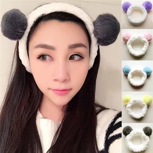 2021 Sweet Headband For Washing Wash Face Bow Makeup Hairbands Girls Elastic Holder Hair Strap Bands Ears Turban Hair Accessorie