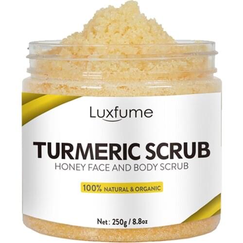 250g Turmeric Face Scrub Brighten Skin Exfoliating Salt Scrub Niacinamide Whitening Body Scrub Cream Deep Cleansing Skin Scrub
