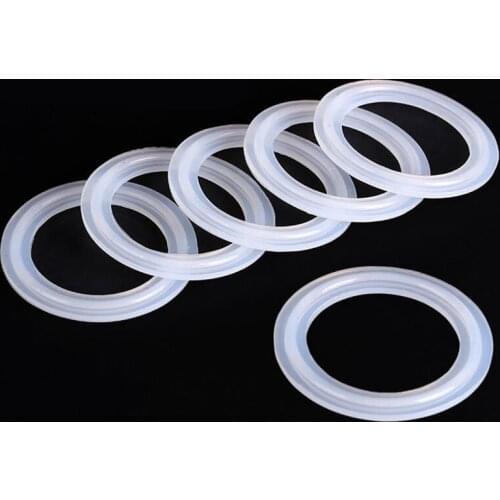 5PCS 12.7mm-Pipex233mm O/D 1/2"-4" Sanitary Tri Clamp Ferrule Silicone Sealing Gasket Strip Ring Washer Homebrew Diopter