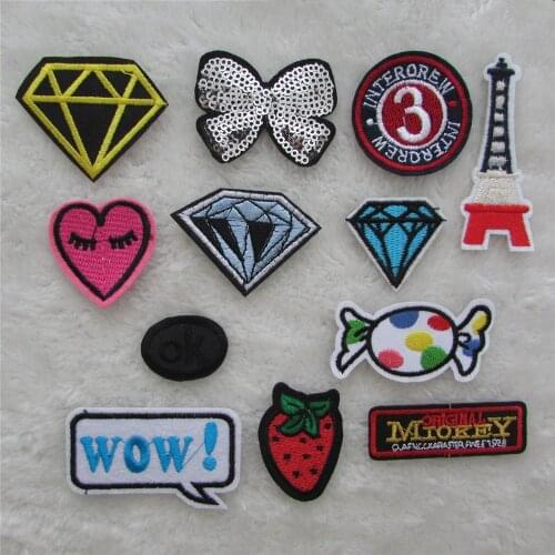 Hot sell cartoon hot melt adhesive applique embroidery patches stripes DIY ornamentation accessory patch 1pcs sell C910-C852