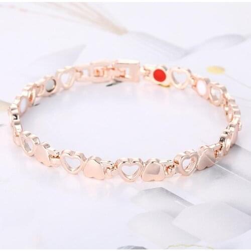 Women Bracelet Heart Shape Health Magnetic Bracelet Anti-fatigue Anti-radiation Care Bracelets For Women And Men Jewelry