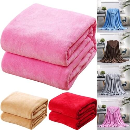 Home Pure Color Soft Coral Fleece Blanket Artificial Fur Mink Fleece Spring and Autumn Yoga Blanket Winter Warm Plush Blanket