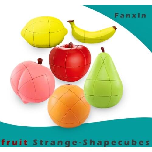 FanXin Fruit Magic cube Pear Lemon Peach Orange banana apple puzzle cubo magico Stickerless pack Puzzle Game Funny Toys children