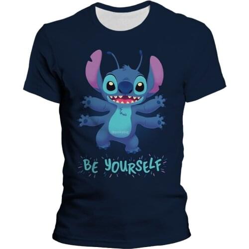 Lilo & Stitch Oversized T-shirts For Boy Girl Kids Summer Cartoon Anime Women T Shirts Disney 3D Print Mens Tee Tops