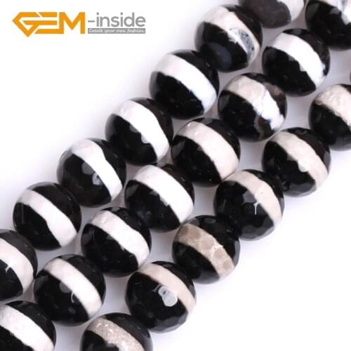 GEM-inside 6mm 8mm 10mm 12mm Colorful Stripe Agates Gem stone Round Beads For For Jewelry Making Strand 15 Inches Free Shipping