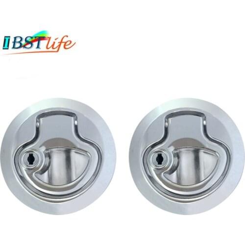 2 Pieces Zinc Alloy Chrome Finished Flush Latch Flush Pull Latches Slam lift handle Deck Hatch