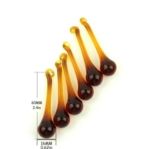 Modern 16*60mm Tea Crystal Chandelier Rain Drop Hanging Pendants For Dining Room Suspension Lamp Lighting Fixture Decor