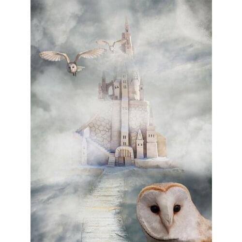 New 5D DIY Diamond Painting Cross Stitch Owl Castle Full Rhinestones Mosaic Diamond Embroidery Icon Paste Decor Painting FZ659