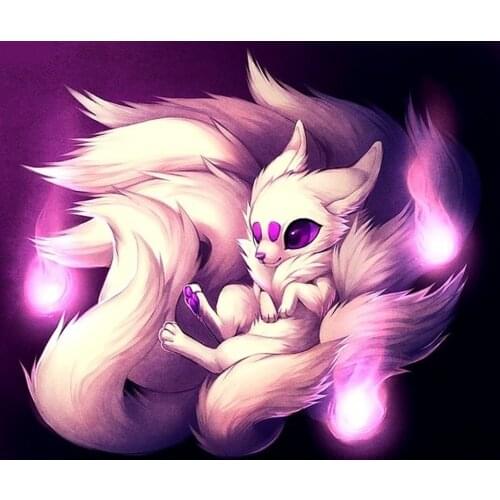 22 Kinds of Legendary Creatures Nonexistent Nine Tailed Fox Tiger Wolf 5D DIY Poured Glue Diamond Painting Kits Scalloped Edge