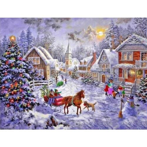 DIY 5D Diamond Painting Kit Full Square Round Drill, Christmas Ride Decoration Embroidery Paintings,Home Decor,Mosaic Needlework
