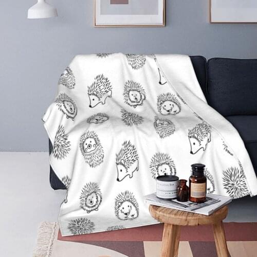 Hedgehog Blanket Fleece Winter Cute Animal Multifunction Soft Throw Blanket for Bed Outdoor Plush Thin Quilt