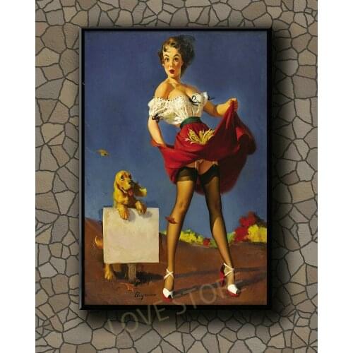 P295 Vintage Beautiful Pin-up Girl Classic Picture 42 Silk Fabric Poster Art Decor Indoor Painting Gift