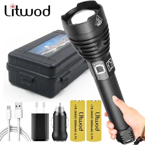 The Most Powerful XHP100 Led Flashlight Usb Rechargeable 18650 26650 Battery Zoomable Torch Aluminum Waterproof Light Lantern