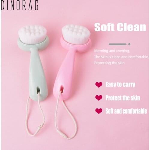 Facial Cleansing Brush Beauty Soft Long Handle Portable Face Washing Brush Cepillo Facial Clean Vibration Massage Skin Care Tool