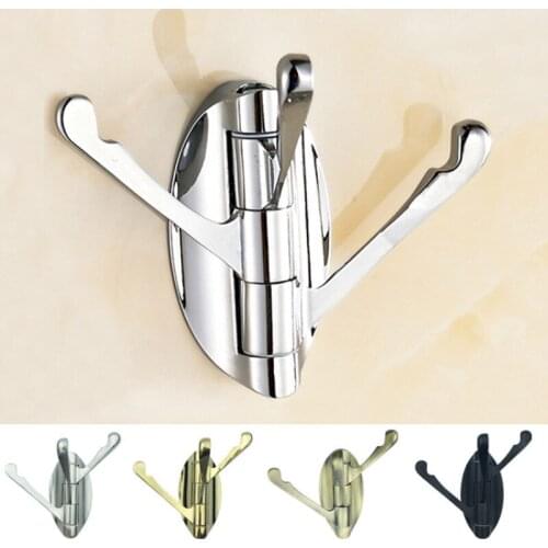 Bathroom Brush Gold Robe Hook Towel HookS Wall Mount Square Towel Robe Coat Hat Door Hanger Solid Brass