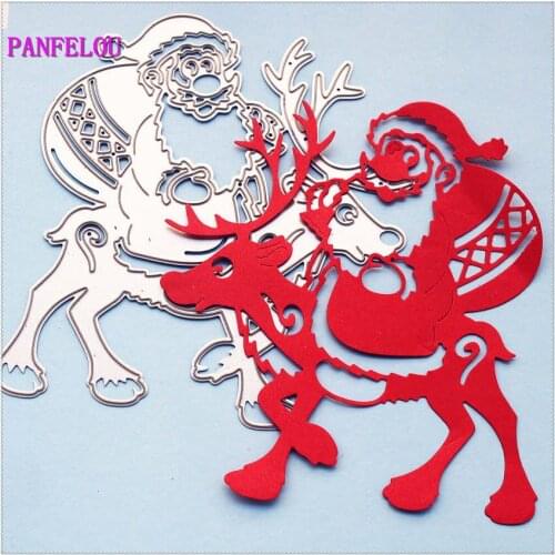 PANFELOU Metal craft Santa Claus deer paper die cutting dies for Scrapbooking/DIY Easter wedding Halloween cards