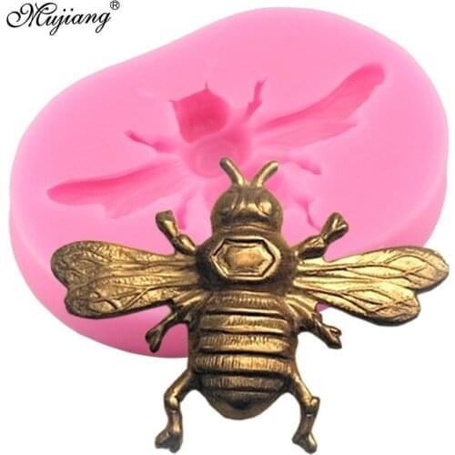 3D Bee Cake Silicone Mold Cupcake Tooper Fondant Cake Decorating Tools Cookie Baking Polymer Clay Candy Chocolate Gumpaste Mould