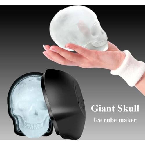 Large Size Silicone Ice Cream Maker Skull Mold Chocolate DIY Tool Ice Cube Tray for Whiskey Cocktail Freezing