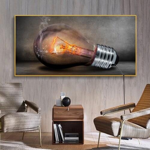 Modern Colorful Light Bulb Canvas Painting Home Decoration Art Poster Wall Pictures For Living Room Abstract Posters and Prints
