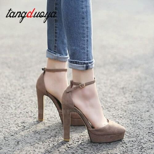 Pumps women shoes platform high heels shoes woman wedding pumps shoes women high heel shoes with ankle strap talon femme