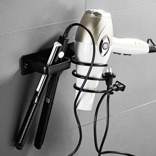 Bathroom Hair Dryer Holder Spiral Wall-Mounted Hair Straightener Holder Bathroom Supplie Storage Rack Bathroom Shelf Accessories