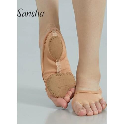 Sansha Ballet Dance Foot Protector Pad Elastic Mesh Split-sole Leather Foot Thongs Choose Size According To Feet Length MD6