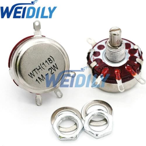 2PCS WTH118 1M 2W 1A Potentiometer New Authentic Variable Resistor VR Resistance 1M Ohm