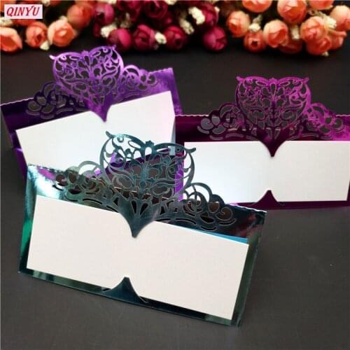 100Pcs Laser Cut Name Card Event Party Decor Heart Seat Card Wedding Favors Table Centerpieces Number Place Cards 7ZSH871