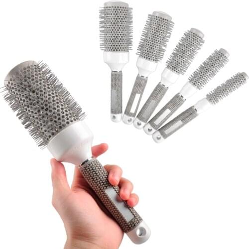 5pcs/Lot Mix Size Roll Round Comb Barber Hair Salon Dressing Styling Hair Brush