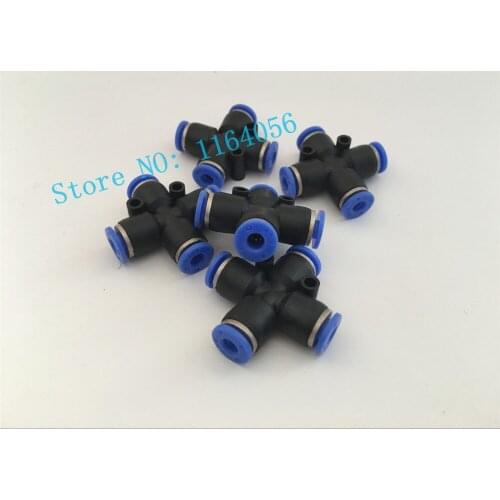 5pcs Tube OD 4mm equal Cross 4 way push in for Pneumatic Quick Connector