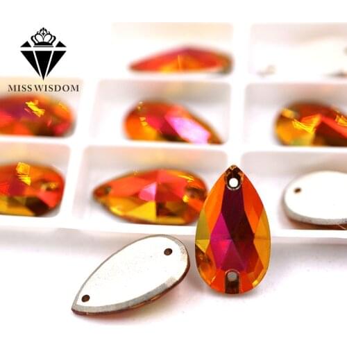 Free shipping Flatback glass crystal double hole sew on rhinestones Teardrop Star pink Flat buckle rhinestones diy accessories